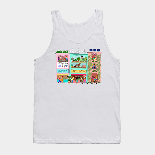 Sustainable ecosystem community living in urban city concept. Tank Top by Nalidsa